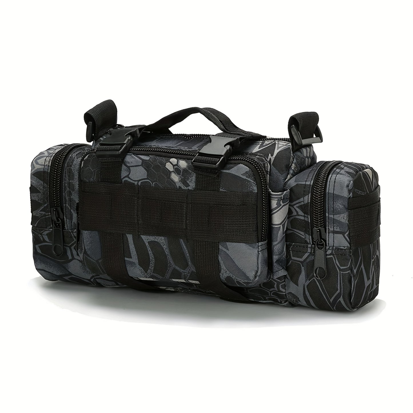 Tactical Multi-Tool Waist Pack - Black, Zippered, Durable Polyamide Fabric, Ideal for Cycling, Hiking, and Outdoor Activities, Outdoor Gear | Zippered Waist Pack | Adjustable Strap, Utility Waist Pack
