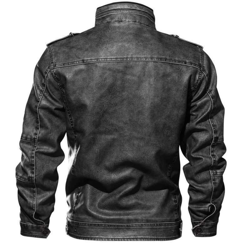 3D Men's European And American Washed Leather Military Jacket