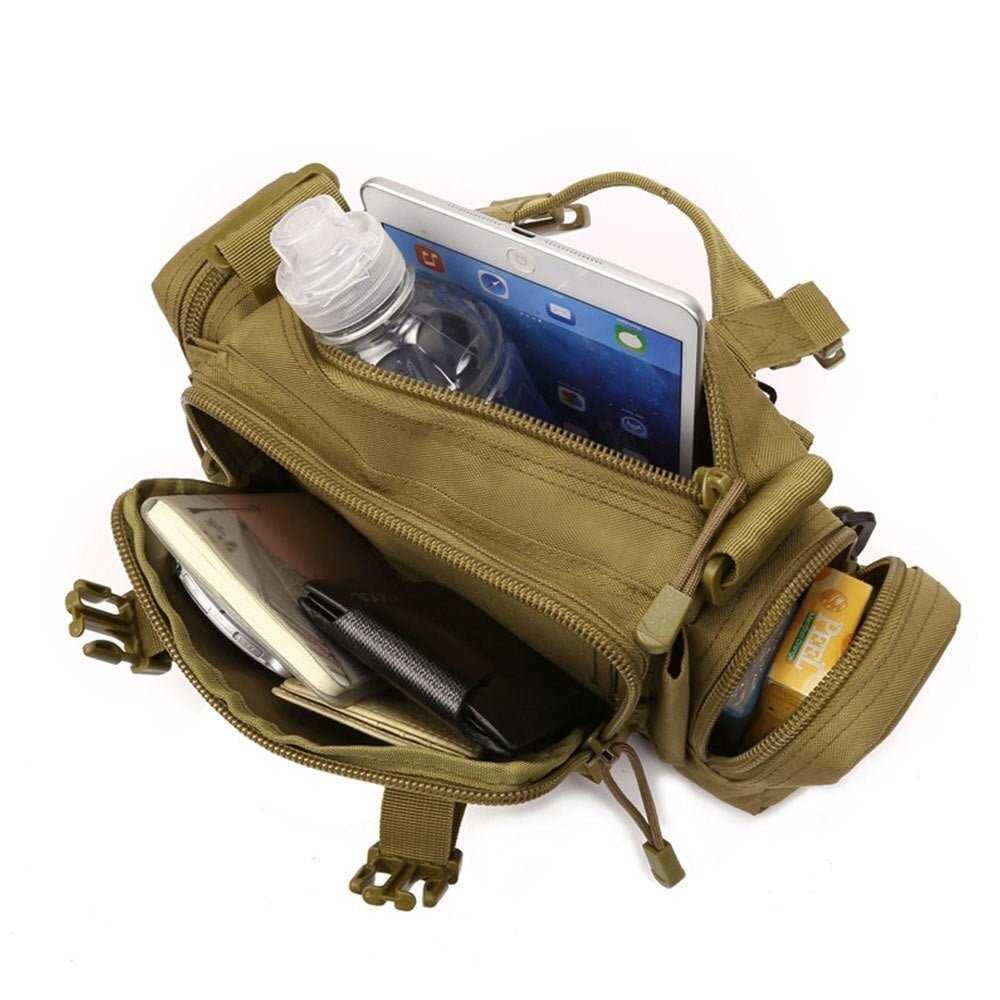 Tactical Multi-Tool Waist Pack - Black, Zippered, Durable Polyamide Fabric, Ideal for Cycling, Hiking, and Outdoor Activities, Outdoor Gear | Zippered Waist Pack | Adjustable Strap, Utility Waist Pack