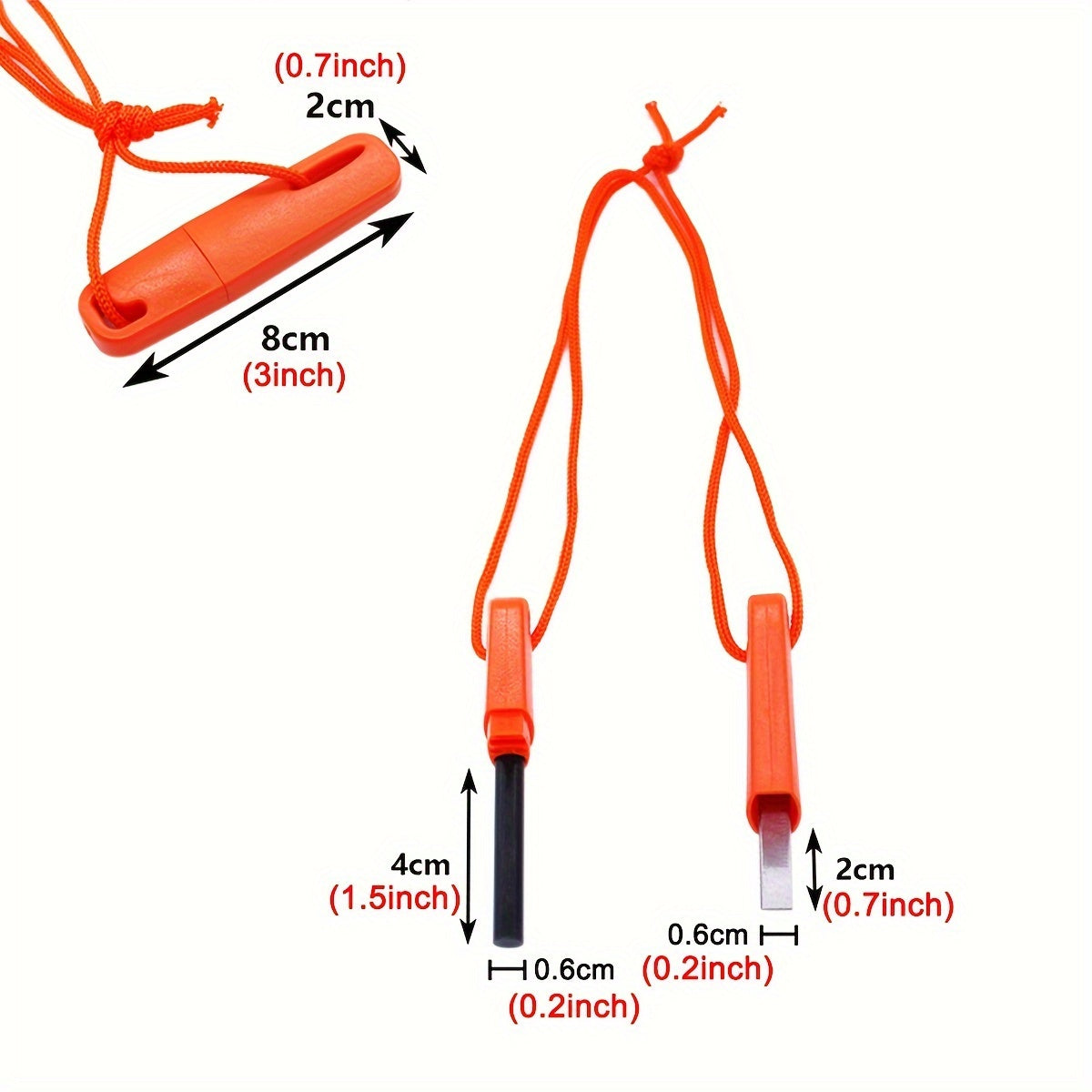 1-piece Emergency Fire Starter Stick with Serrated Scraper and Magnesium Flint: Durable, Uncharged Outdoor Survival Tool for Camping and Hiking