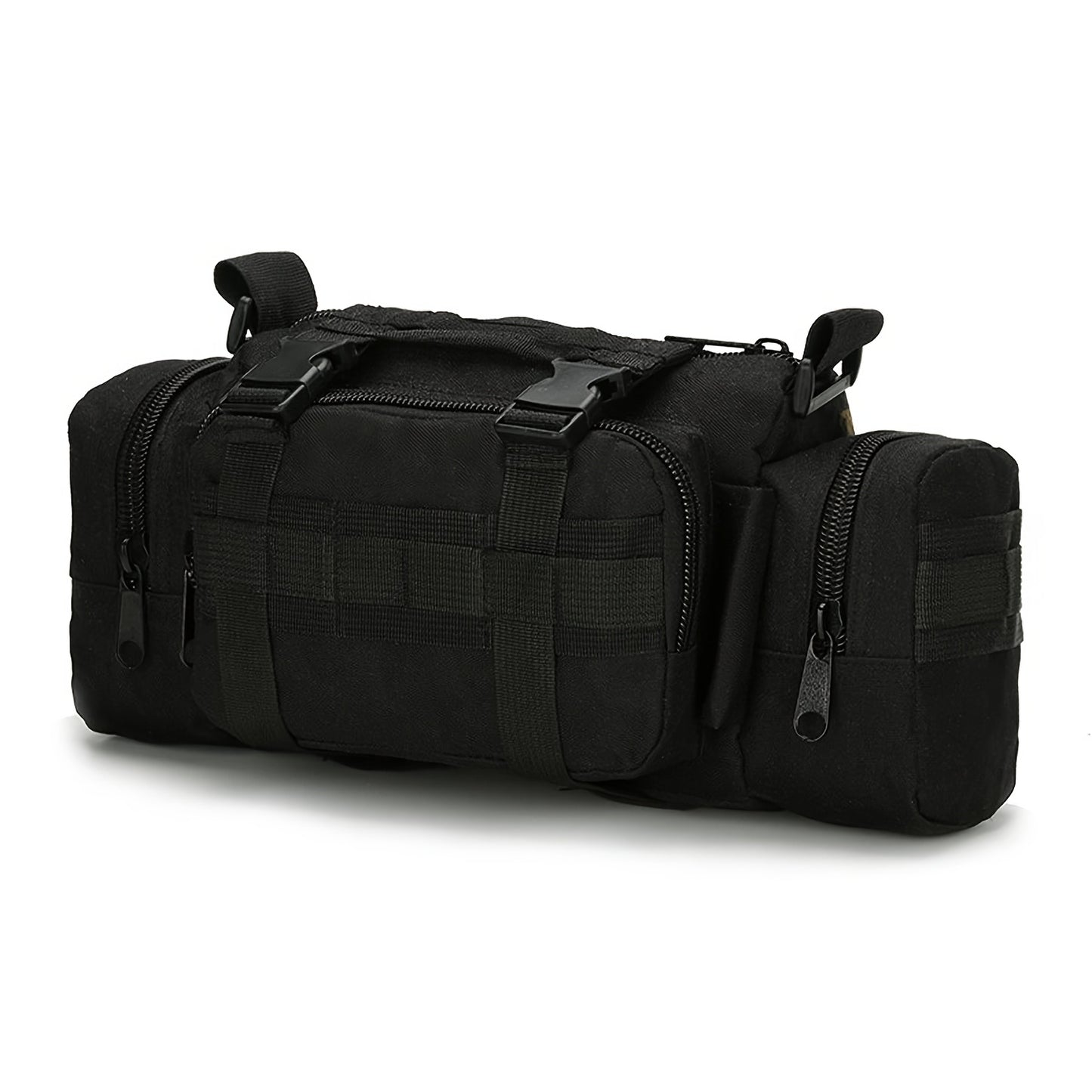 Tactical Multi-Tool Waist Pack - Black, Zippered, Durable Polyamide Fabric, Ideal for Cycling, Hiking, and Outdoor Activities, Outdoor Gear | Zippered Waist Pack | Adjustable Strap, Utility Waist Pack