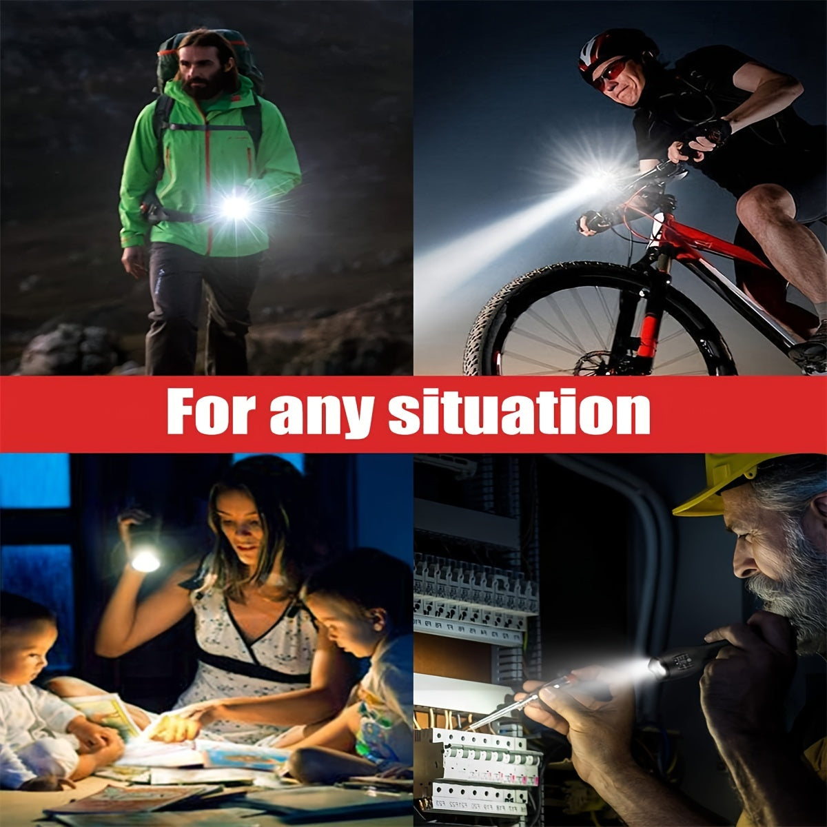 Two-piece Portable Tactical Flashlight, Battery-powered, Five Different Modes 2000 Lumens Up To 3 ½ Hours Of Battery Life, Comes With Free Batteries, Suitable For Camping, Hiking, Hunting And Outdoor Survival