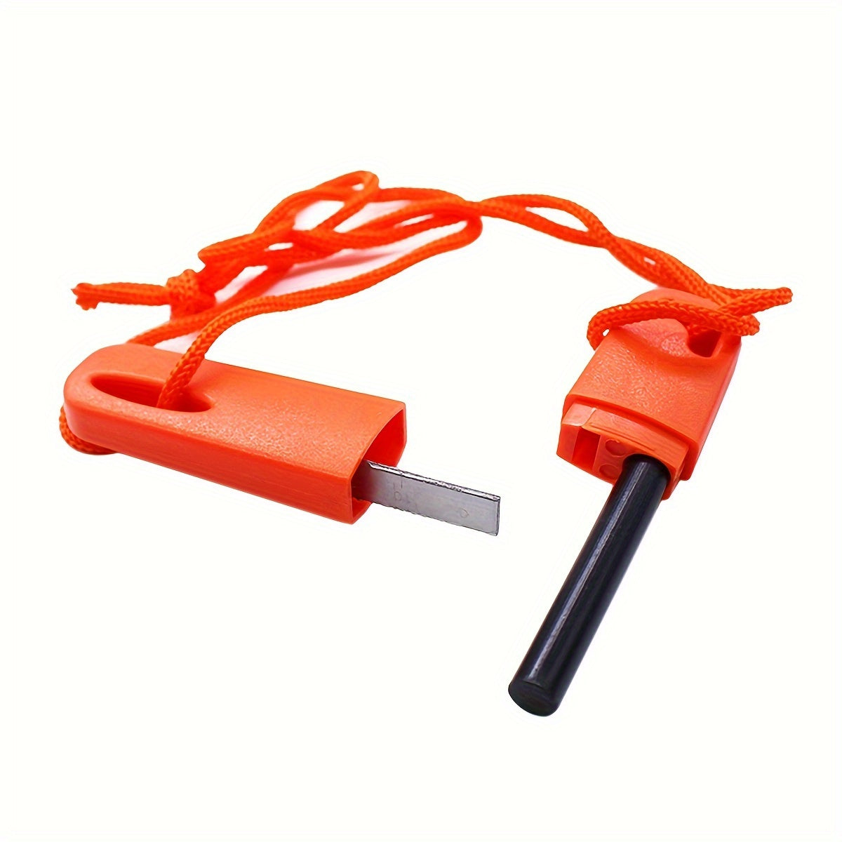 1-piece Emergency Fire Starter Stick with Serrated Scraper and Magnesium Flint: Durable, Uncharged Outdoor Survival Tool for Camping and Hiking