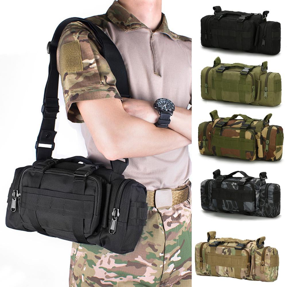 Tactical Multi-Tool Waist Pack - Black, Zippered, Durable Polyamide Fabric, Ideal for Cycling, Hiking, and Outdoor Activities, Outdoor Gear | Zippered Waist Pack | Adjustable Strap, Utility Waist Pack