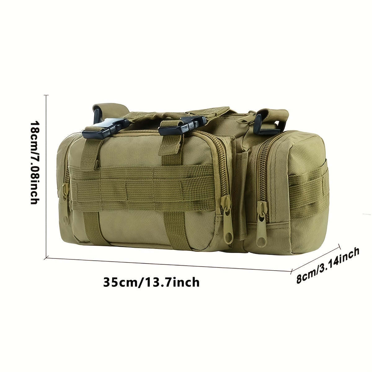 Tactical Multi-Tool Waist Pack - Black, Zippered, Durable Polyamide Fabric, Ideal for Cycling, Hiking, and Outdoor Activities, Outdoor Gear | Zippered Waist Pack | Adjustable Strap, Utility Waist Pack