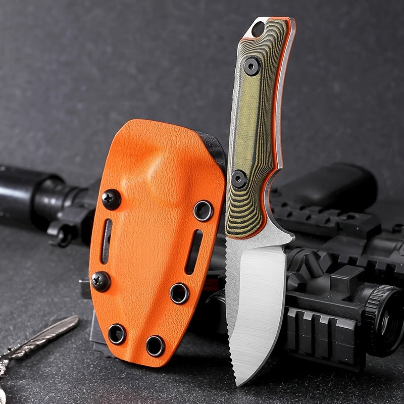 Premium S90V Stainless Steel 1pc Fixed Blade Knife - Lightweight, Durable G10 Handle, Kydex Sheath for Camping & Outdoor Survival | Men's Gift, Camping Accessories