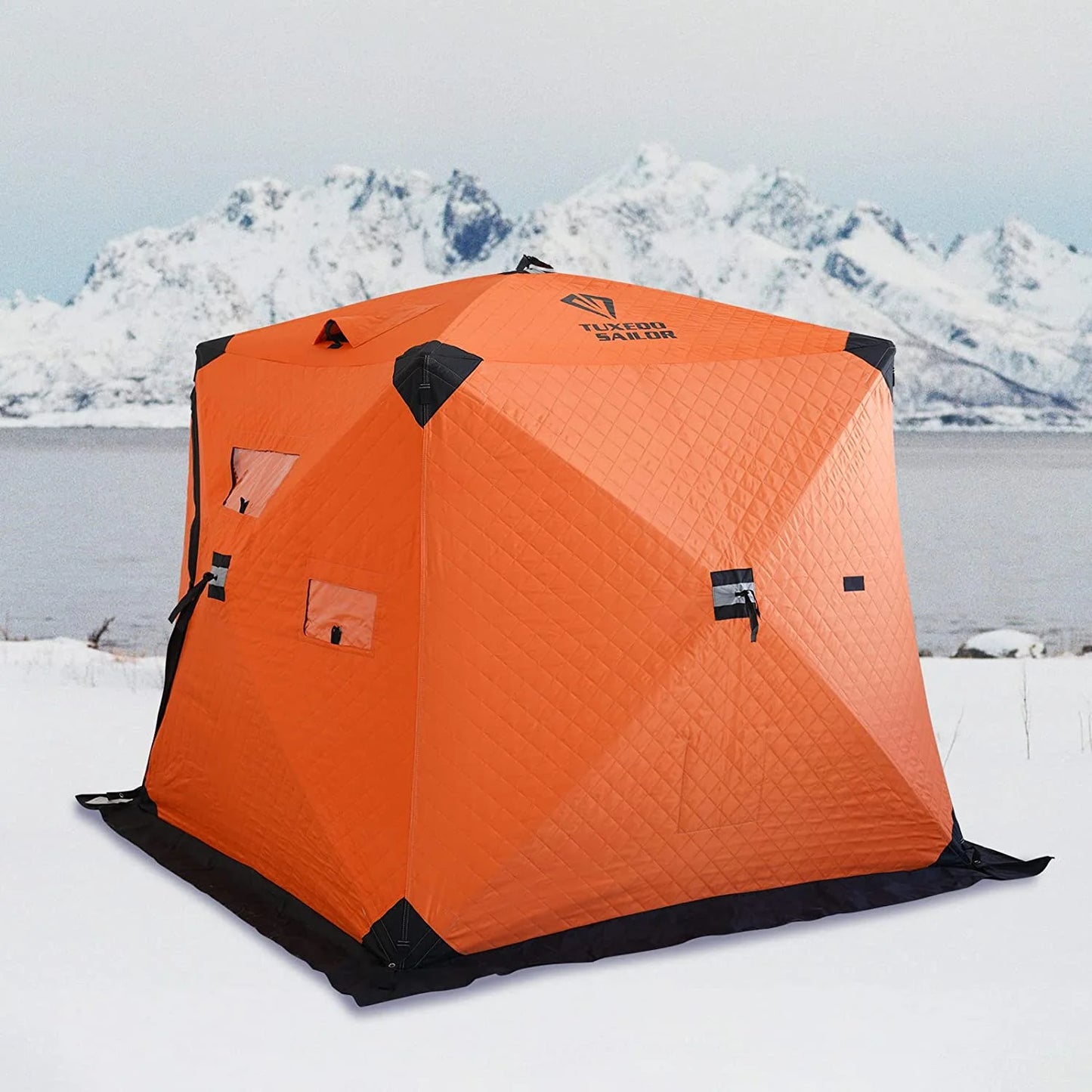 US CA Free Shipping Dropshipping Factory Supply Hexagonal Winter Ice Fishing Tent 2 3 4 Person Ice Fishing Sauna Tent Eskimo