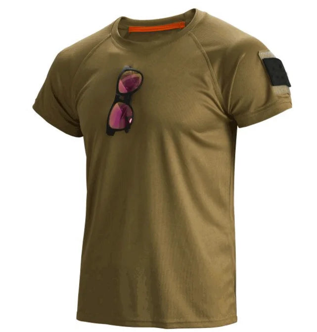 Men's Summer Quick Dry Pullerover O-Neck Lapel Tees Breathable Camping Trekking Hiking Climbing Quick Dry Sports M-4XL T-Shirt