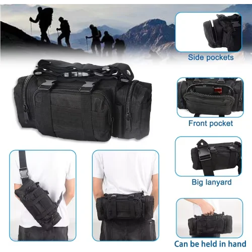 FCJ Luxury Universal Tactical Vehicle Back Seat Organizer 3 Detachable Pouches Made Oxford Polyester for Outdoor Car Seat Hook
