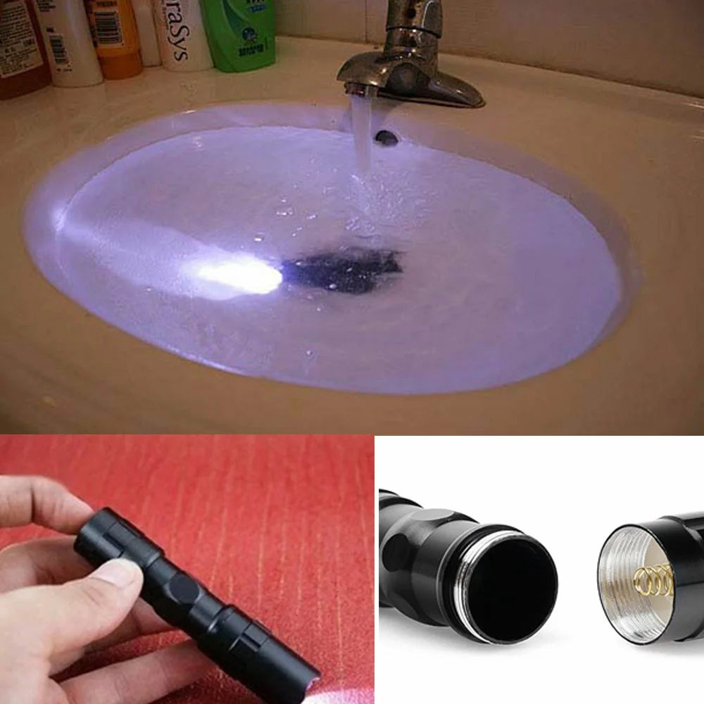 1PCS Portable Waterproof Mini LED Flashlights Aluminium Small Electric Torch High Power Light  For  Night Fishing