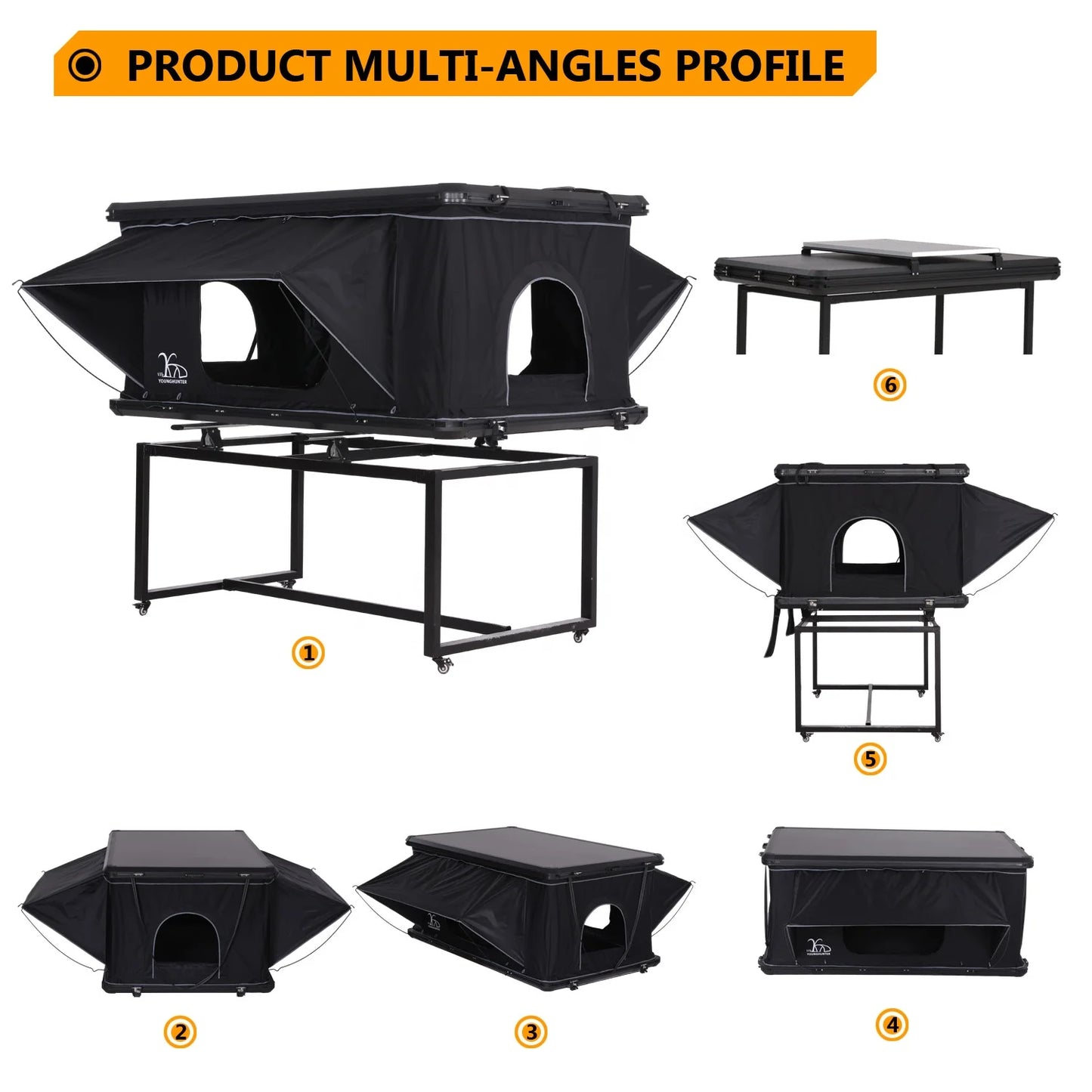 210*130*110CM Camping Automatic Pop up Suv Lightweight Hard Shell Aluminium Roof Top Tent