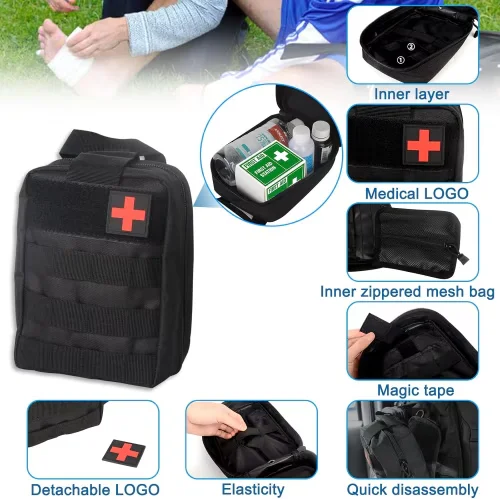 FCJ Luxury Universal Tactical Vehicle Back Seat Organizer 3 Detachable Pouches Made Oxford Polyester for Outdoor Car Seat Hook
