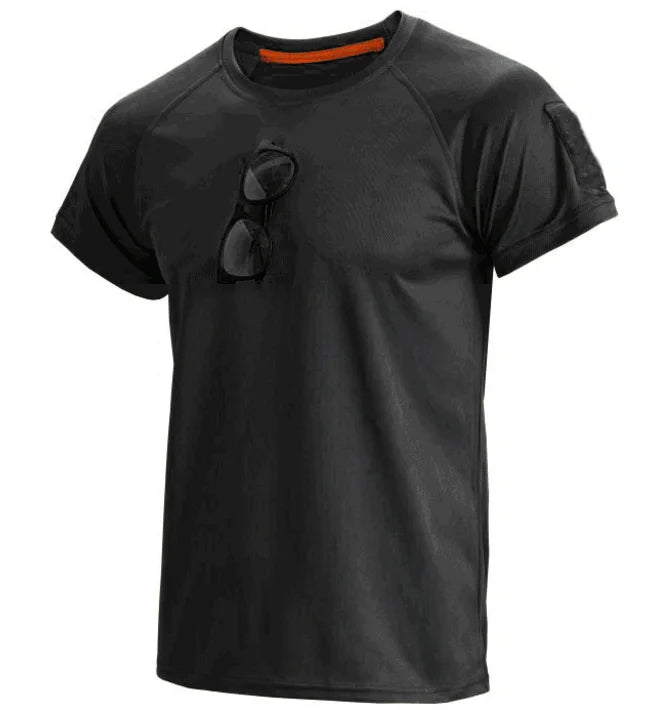 Men's Summer Quick Dry Pullerover O-Neck Lapel Tees Breathable Camping Trekking Hiking Climbing Quick Dry Sports M-4XL T-Shirt