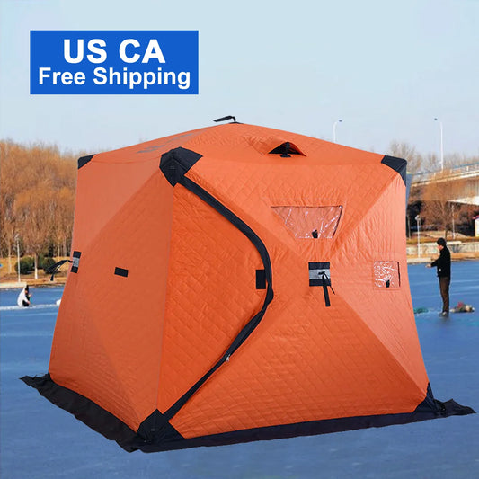 US CA Free Shipping Dropshipping Factory Supply Hexagonal Winter Ice Fishing Tent 2 3 4 Person Ice Fishing Sauna Tent Eskimo