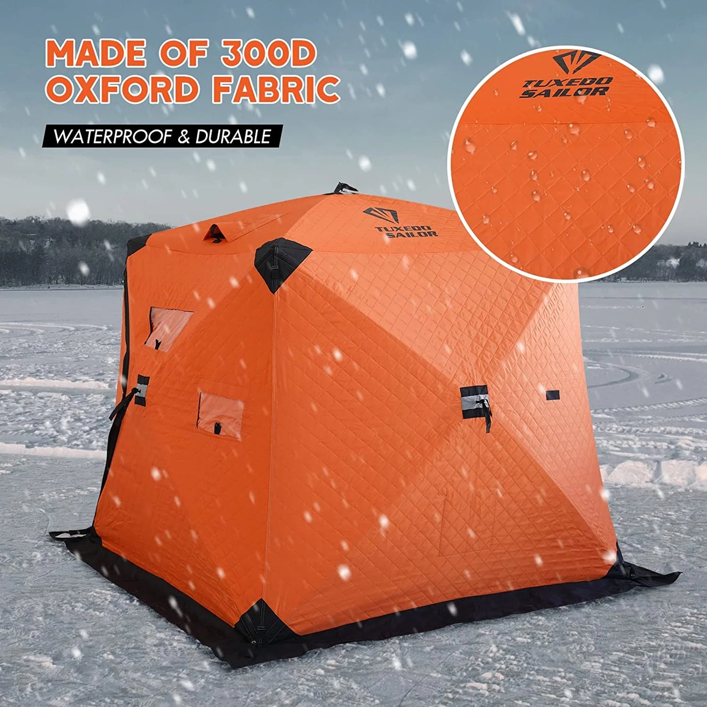 US CA Free Shipping Dropshipping Factory Supply Hexagonal Winter Ice Fishing Tent 2 3 4 Person Ice Fishing Sauna Tent Eskimo