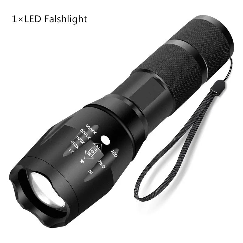 Led flashlight Ultra Bright torch T6 Camping light 5 switch Modes 4000 LM Zoomable Bicycle Light use 18650 battery