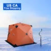 US CA Free Shipping Dropshipping Factory Supply Hexagonal Winter Ice Fishing Tent 2 3 4 Person Ice Fishing Sauna Tent Eskimo