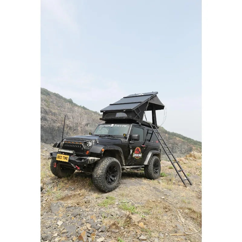 Hard Shell Rooftop Tent-Honeycomb Aluminum,Hydraulic Support,Three Second Speed Open,Roof Rack,High Sunscreen&Water Resistance