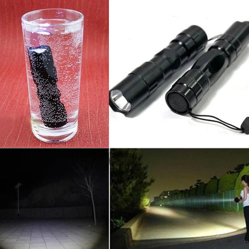 1PCS Portable Waterproof Mini LED Flashlights Aluminium Small Electric Torch High Power Light  For  Night Fishing