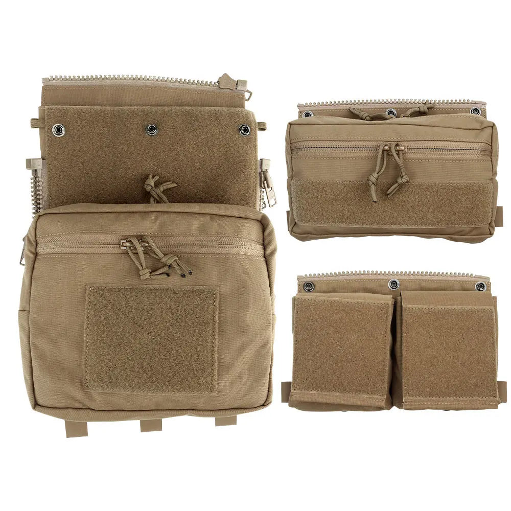LV119 Tactical Vest Spiritus System Plate Carrier Vest Zip-on Expansion Assault Back Panel Storage Bag Airsoft Hunting Vest Gear