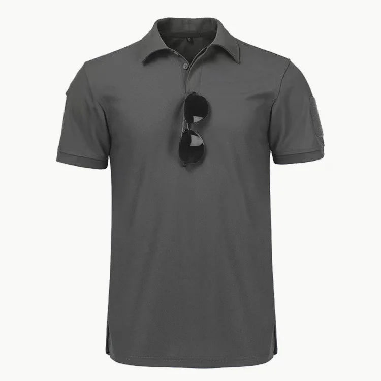 Men's Summer Quick Dry Pullerover O-Neck Lapel Tees Breathable Camping Trekking Hiking Climbing Quick Dry Sports M-4XL T-Shirt