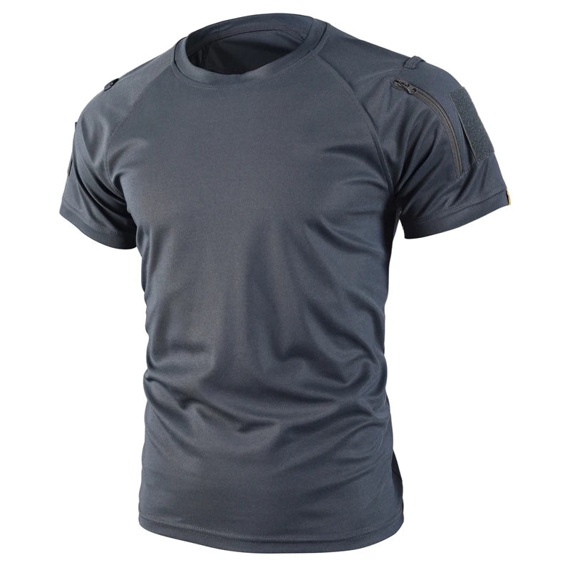 Men's Summer Quick Dry Pullerover O-Neck Lapel Tees Breathable Camping Trekking Hiking Climbing Quick Dry Sports M-4XL T-Shirt