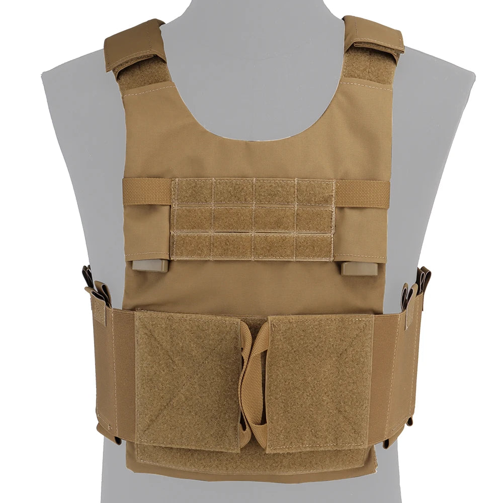 LV119 Tactical Vest Spiritus System Plate Carrier Vest Zip-on Expansion Assault Back Panel Storage Bag Airsoft Hunting Vest Gear