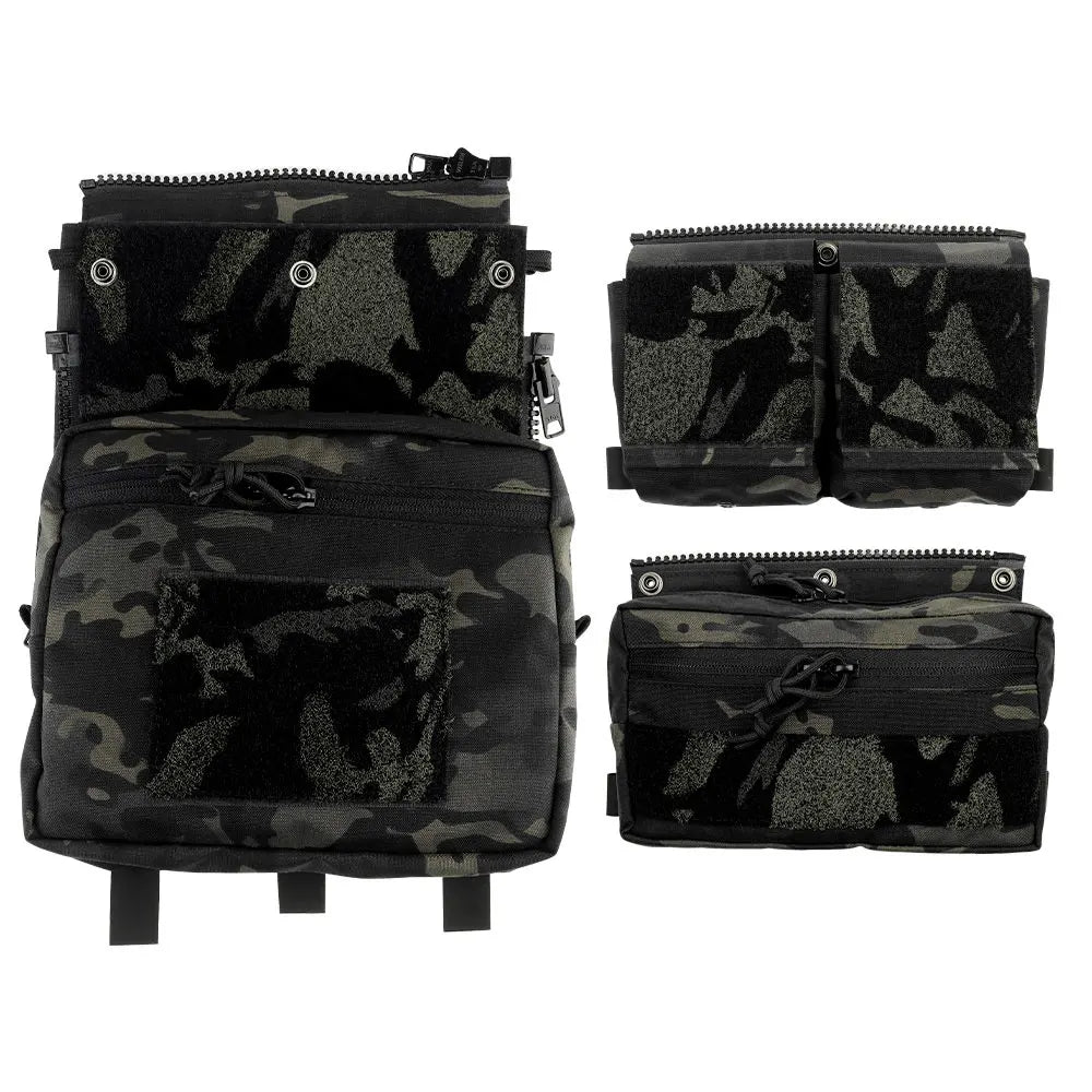 LV119 Tactical Vest Spiritus System Plate Carrier Vest Zip-on Expansion Assault Back Panel Storage Bag Airsoft Hunting Vest Gear