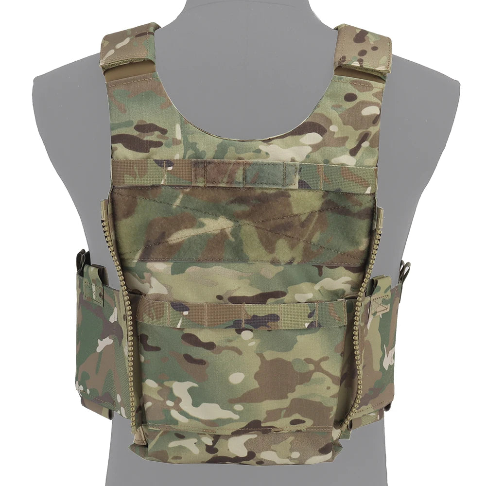 LV119 Tactical Vest Spiritus System Plate Carrier Vest Zip-on Expansion Assault Back Panel Storage Bag Airsoft Hunting Vest Gear