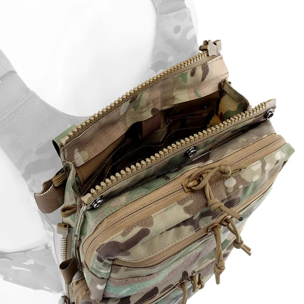LV119 Tactical Vest Spiritus System Plate Carrier Vest Zip-on Expansion Assault Back Panel Storage Bag Airsoft Hunting Vest Gear
