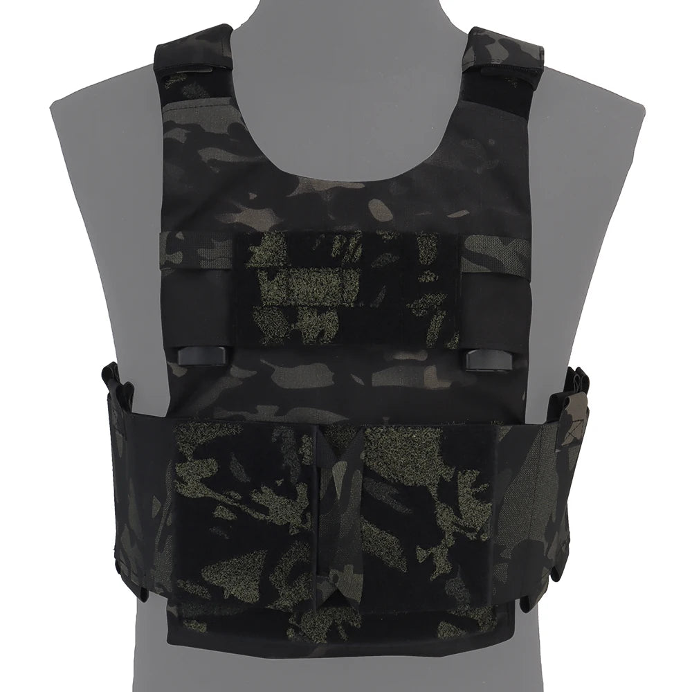 LV119 Tactical Vest Spiritus System Plate Carrier Vest Zip-on Expansion Assault Back Panel Storage Bag Airsoft Hunting Vest Gear