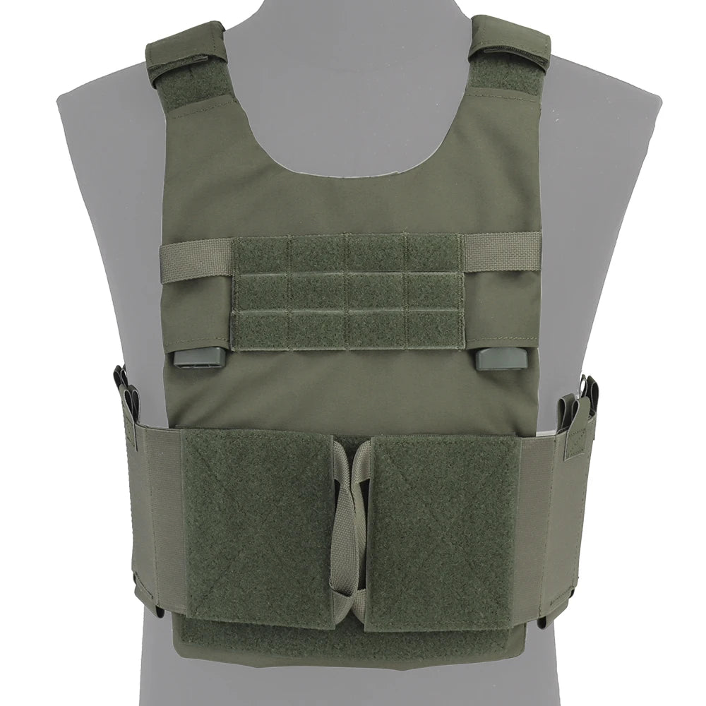 LV119 Tactical Vest Spiritus System Plate Carrier Vest Zip-on Expansion Assault Back Panel Storage Bag Airsoft Hunting Vest Gear