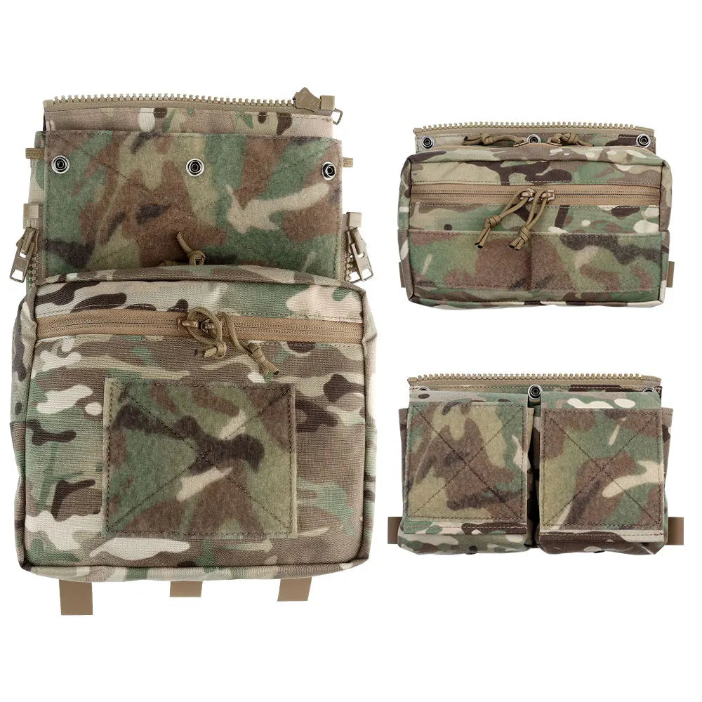 LV119 Tactical Vest Spiritus System Plate Carrier Vest Zip-on Expansion Assault Back Panel Storage Bag Airsoft Hunting Vest Gear