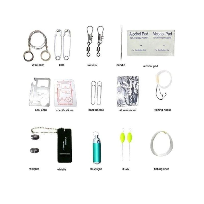 29 In 1 Professional Survival Kit Outdoor Travel Hike Field Camp Kits Emergency Portable Multifunctional Safety First Aid Tools