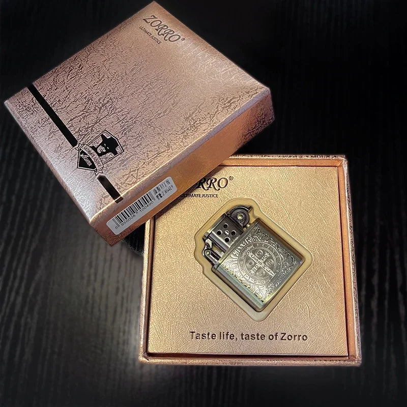 ZORRO Vintage Metal Constantine Kerosene Lighter Flint Copper Oil Gasoline Cigarette Lighter Antique Series Lighter