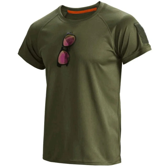 Men's Summer Quick Dry Pullerover O-Neck Lapel Tees Breathable Camping Trekking Hiking Climbing Quick Dry Sports M-4XL T-Shirt