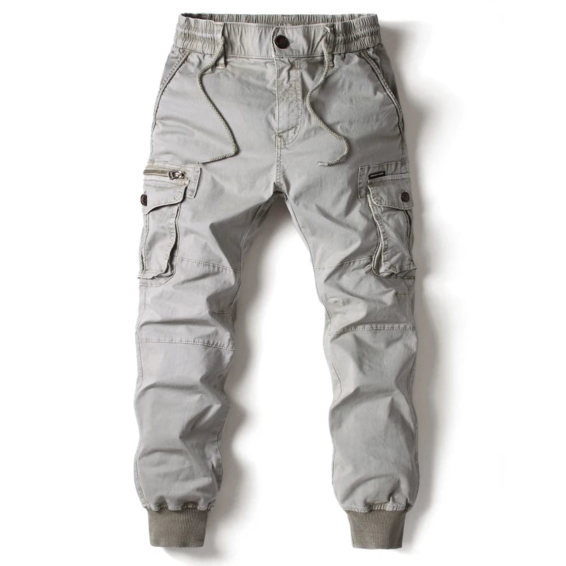 2024 New Cotton Men Cargo Pants Khaki Casual Men Tactical Joggers Cargo Multi-Pocket Fashions Black Army Trousers Work Wear