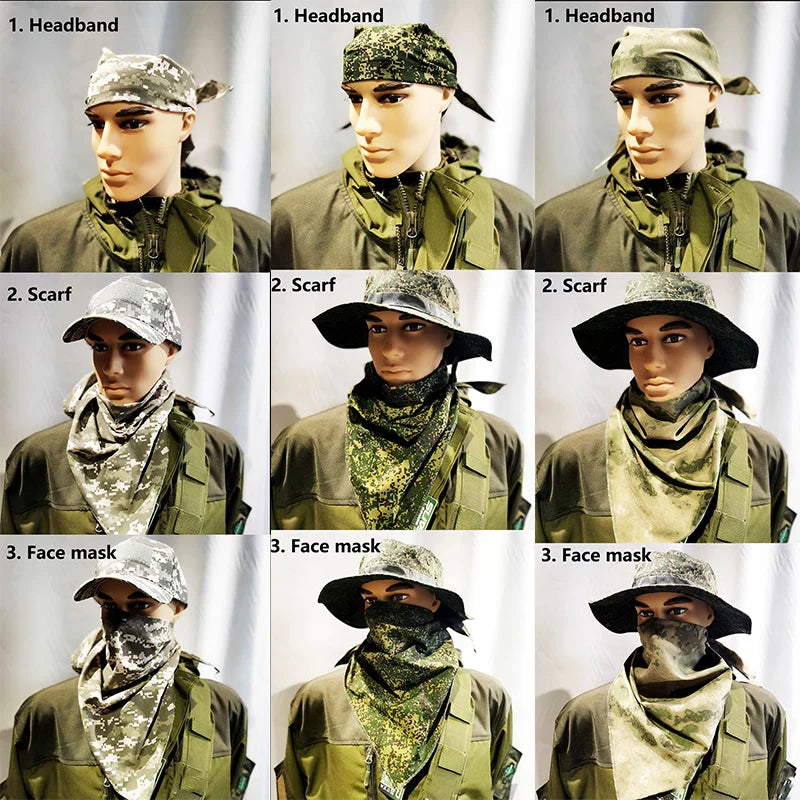 Mege Tactical Headscarf Camouflage Scarf AT-FG Kerchief Headcover Outdoor CS go Autumn Cap