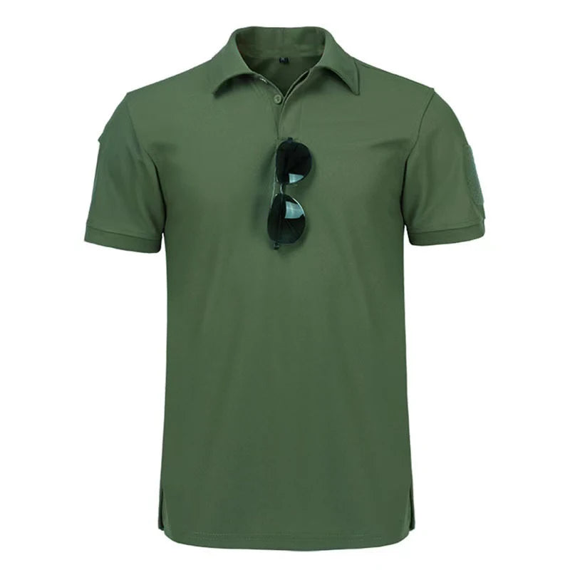 Men's Summer Quick Dry Pullerover O-Neck Lapel Tees Breathable Camping Trekking Hiking Climbing Quick Dry Sports M-4XL T-Shirt