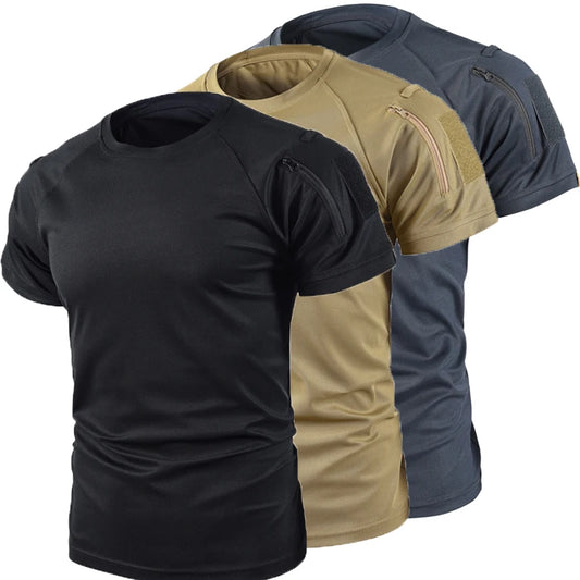 Men's Summer Quick Dry Pullerover O-Neck Lapel Tees Breathable Camping Trekking Hiking Climbing Quick Dry Sports M-4XL T-Shirt