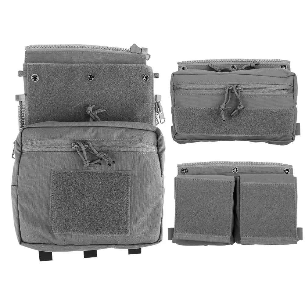 LV119 Tactical Vest Spiritus System Plate Carrier Vest Zip-on Expansion Assault Back Panel Storage Bag Airsoft Hunting Vest Gear