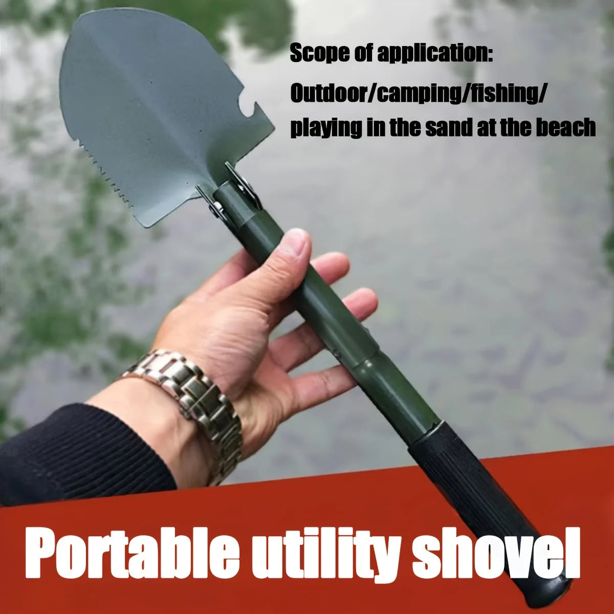 1PC Engineer Shovel Military Shovel Outdoor Multifunctional Folding Military Shovel Vehicle Camping Fishing Shovel Pickaxe