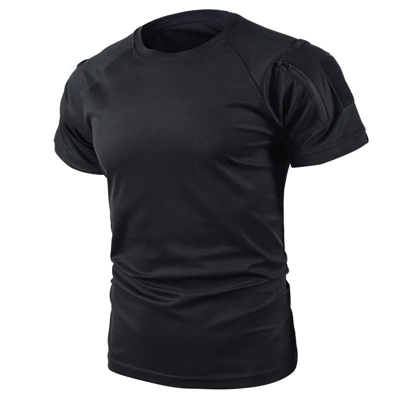 Men's Summer Quick Dry Pullerover O-Neck Lapel Tees Breathable Camping Trekking Hiking Climbing Quick Dry Sports M-4XL T-Shirt