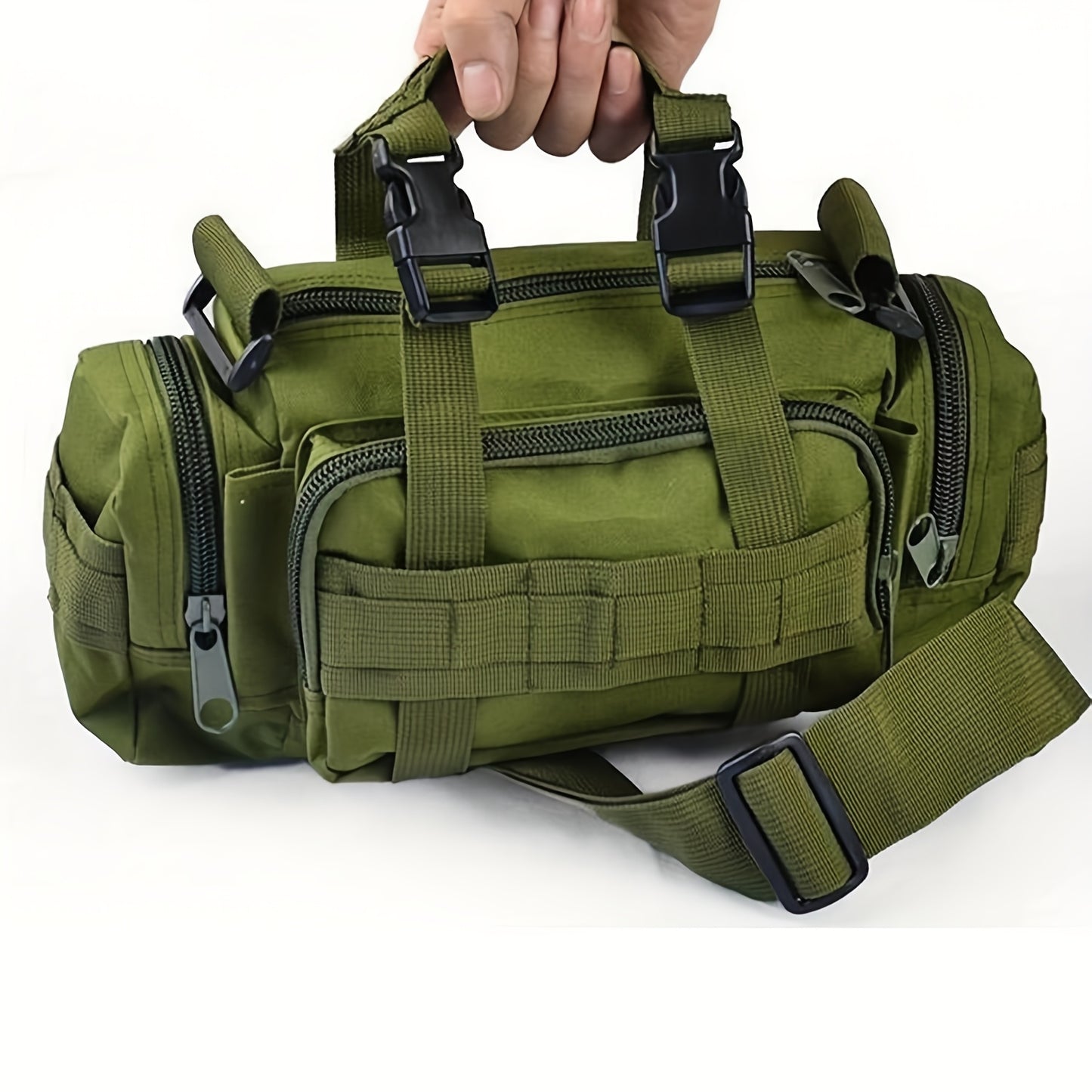 Tactical Multi-Tool Waist Pack - Black, Zippered, Durable Polyamide Fabric, Ideal for Cycling, Hiking, and Outdoor Activities, Outdoor Gear | Zippered Waist Pack | Adjustable Strap, Utility Waist Pack
