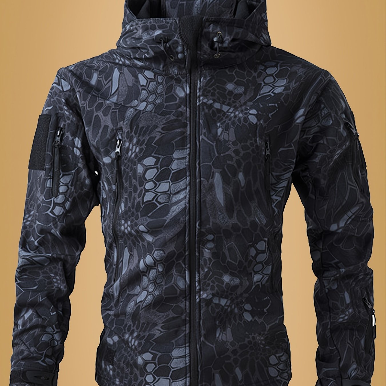 Men's Tactical Camouflage Jacket - Autumn and Winter Medium-Long Jacket with Hat and Zipper Closure, Jacket