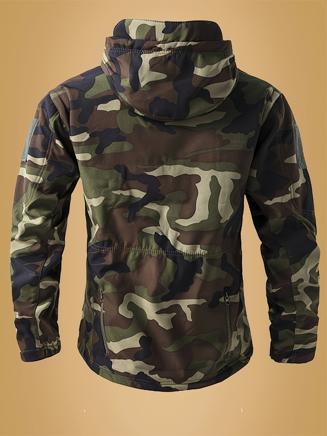 Men's Tactical Camouflage Jacket - Autumn and Winter Medium-Long Jacket with Hat and Zipper Closure, Jacket