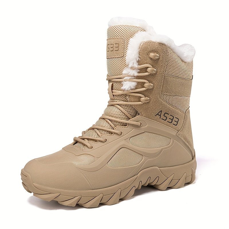 Non - slip Men's Tactical Hiking Boots, Wear - resistant Winter Outdoor Camping Trekking Shoes for Snow - Tactinest.com