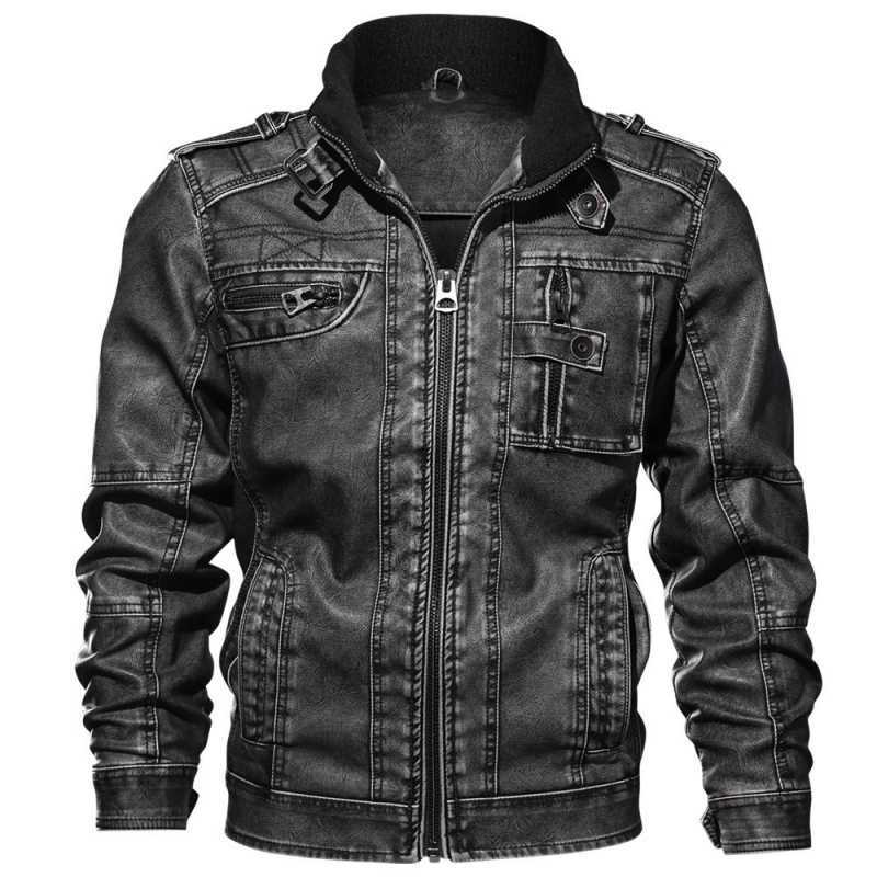 3D Men's European And American Washed Leather Military Jacket
