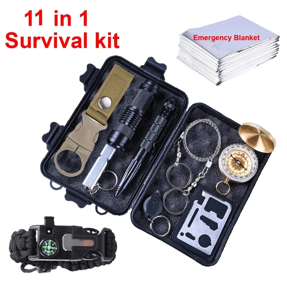 11 in 1 Survival kit Outdoor Camping Equipment Travel Militar Emergency Supplies First aid kits Tactical survival Tools - Tactinest.com