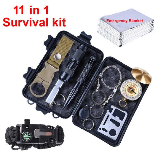 11 in 1 Survival kit Outdoor Camping Equipment Travel Militar Emergency Supplies First aid kits Tactical survival Tools - Tactinest.com